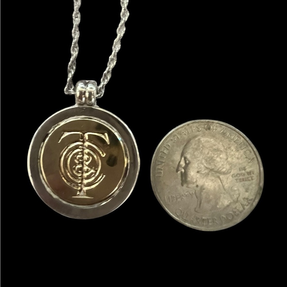 Tiffany Silver and 18k Gold Coin Necklace - Picture 7 of 7